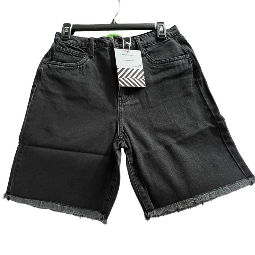 Sandrine Rose Black Jean Shorts Size 30 SH1
